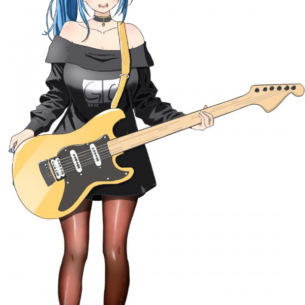 彈吉他的黑絲少女