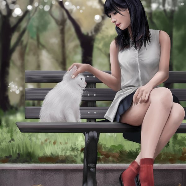 女孩與貓