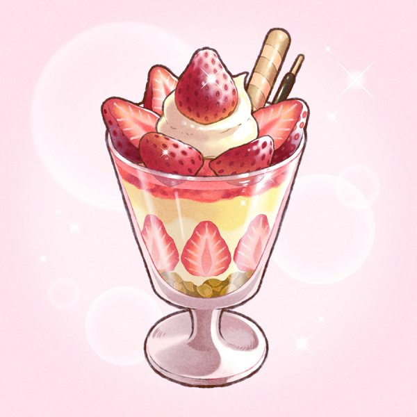 【食物插畫】草莓芭菲